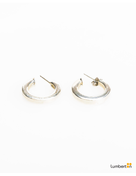 Pendientes lisos aro color plataBI717