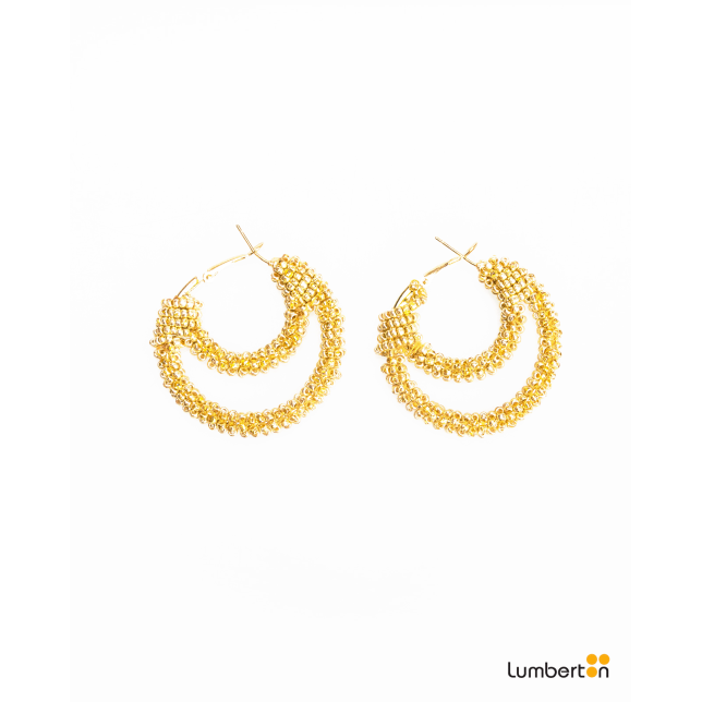 Pendientes doble arco cubiertos mini...