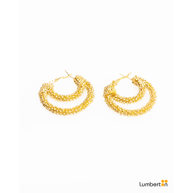 Pendientes doble arco cubiertos mini...