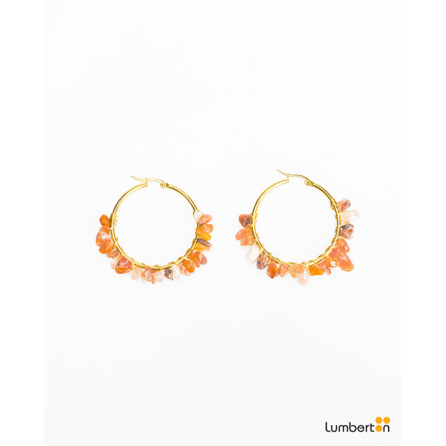 Pendientes aro grandes color oro con...