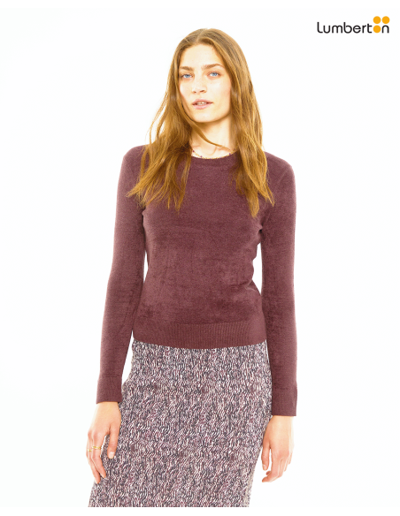 Jersey básico velour cuello redondoJE915