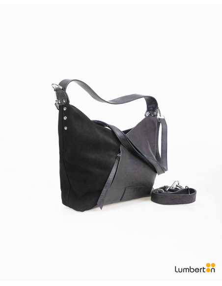 Bolso de hombro de piel y serrajeBL805