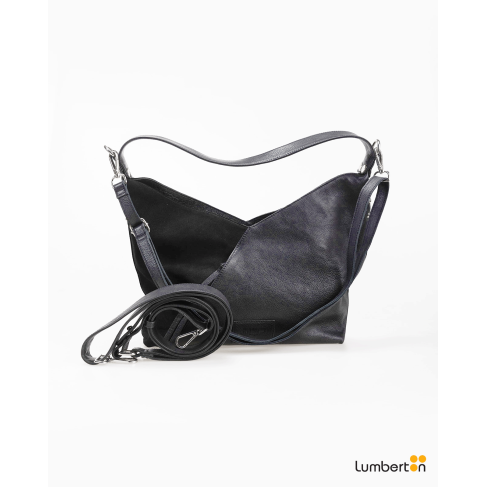 Bolso de hombro de piel y...