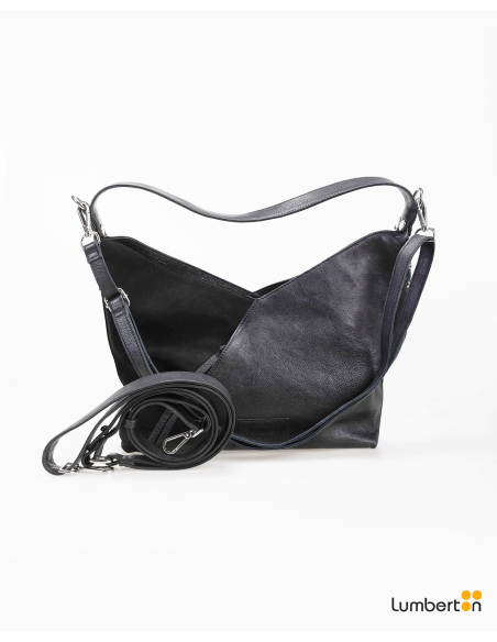 Bolso de hombro de piel y serrajeBL805
