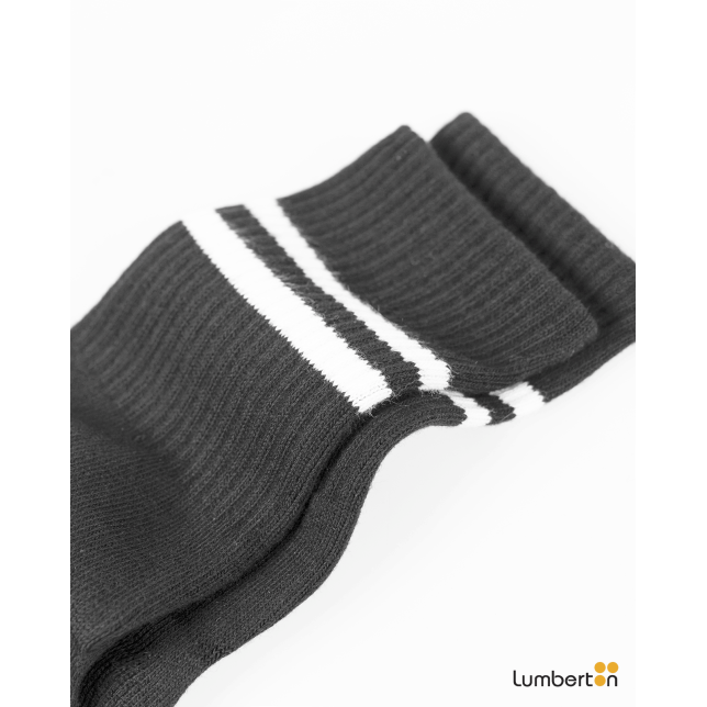 Calcetines básicos negros con doble... Calcetines básicos negros con doble...