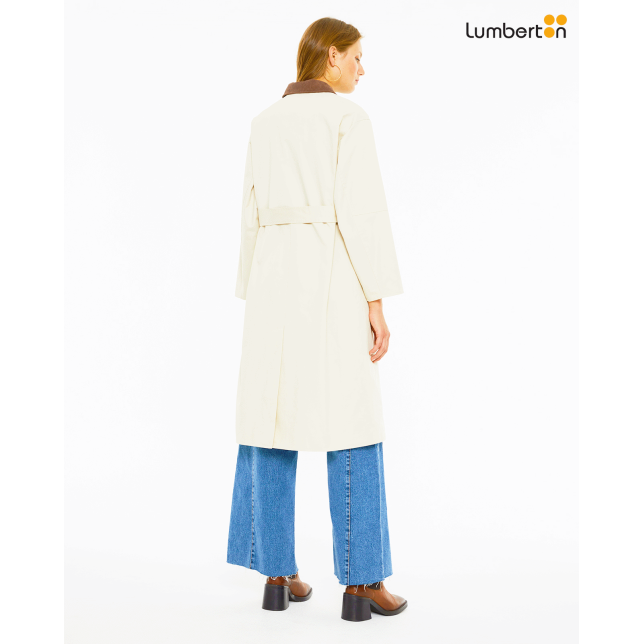 Parka midi con cuello camisero a...