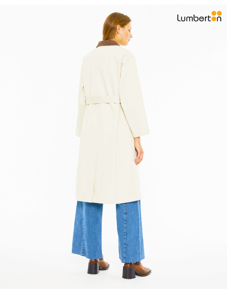 Parka midi con cuello camisero a contraste..PK802