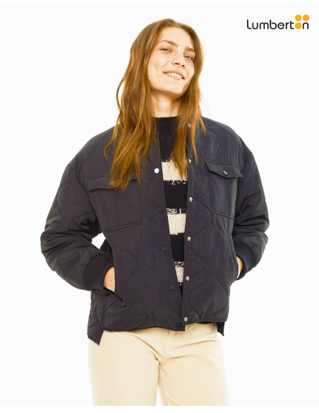 Anorak corto con puños y cuello ribAK903