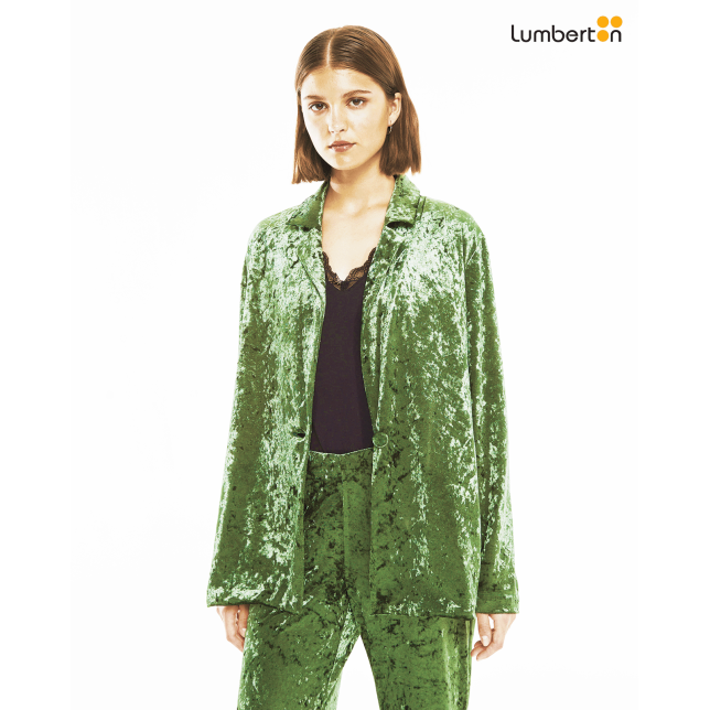 Americana velvet cierre delantero con...