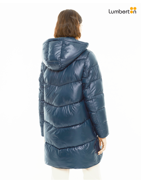 Anorak midi acolchado con capucha cierre...AKO06