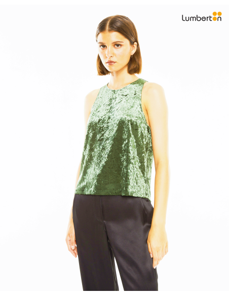 Top velvet cuello halter cierre lágrimaTON30