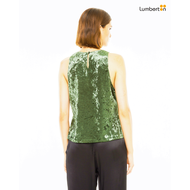 Top velvet cuello halter cierre...