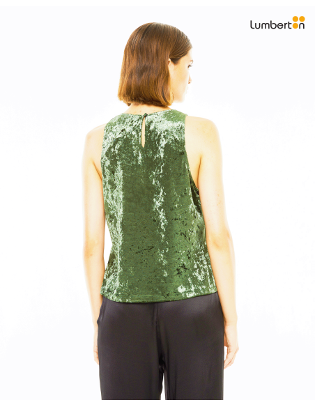 Top velvet cuello halter cierre lágrimaTON30