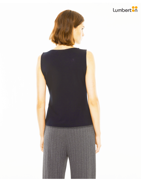 Top ajustado con canalé cut outTO816N