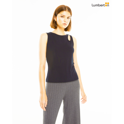 Top ajustado con canalé cut...