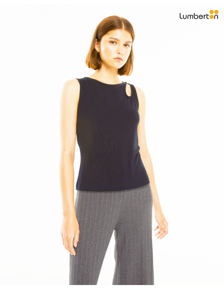 Top ajustado con canalé cut outTO816N