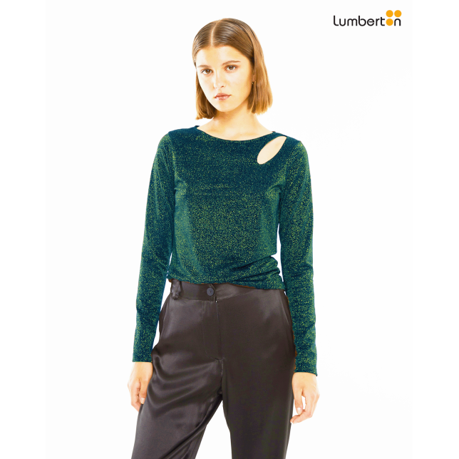 Camiseta m/l lúrex con detalle...