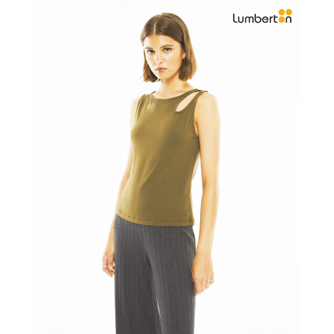 Top Ajustado Verde Oliva...