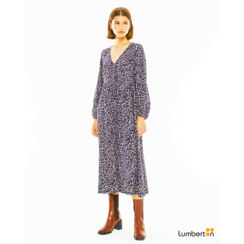 Vestido largo estampado en...