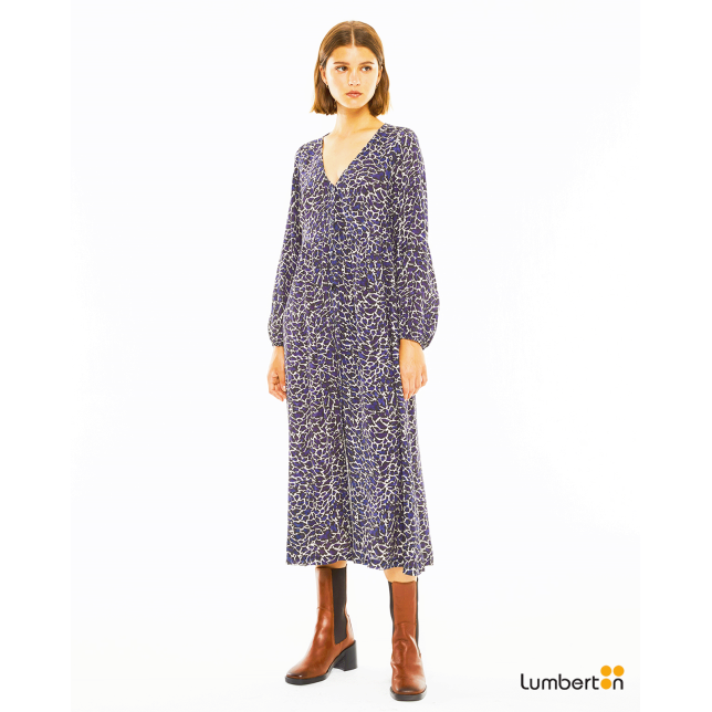 Vestido largo estampado en goma de...