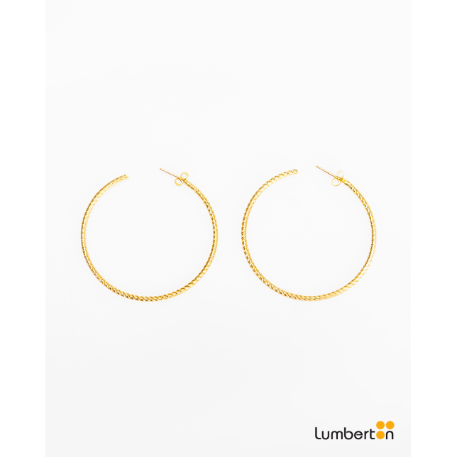 Pendientes grandes oro con relieve...