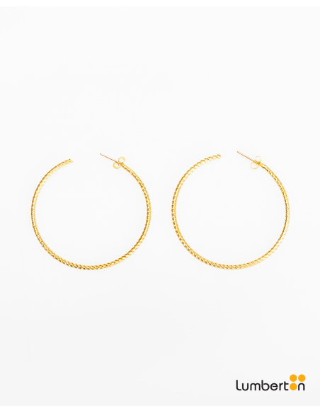 Pendientes grandes oro con relieve color oroBI720