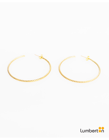 Pendientes grandes oro con relieve color oroBI720