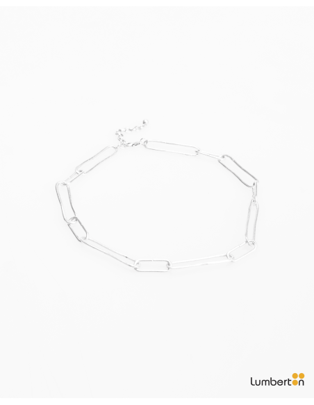 Collar de cadena con eslabones de plataBI706