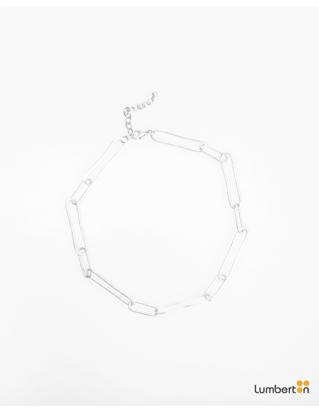 Collar de cadena con eslabones de plataBI706