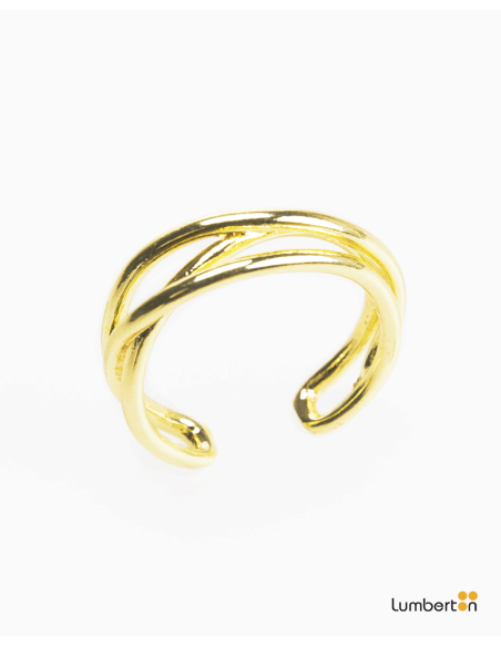 Pack de tres anillos color oro relieveBI727