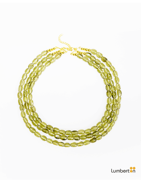 Collar verde triple diferentes longitudes con abaloriosBI703