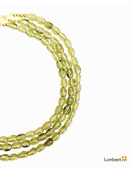 Collar verde triple diferentes longitudes con abaloriosBI703