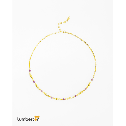 Collar abalorios oro y...