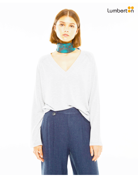 Jersey básico con lana cuello picoJE806