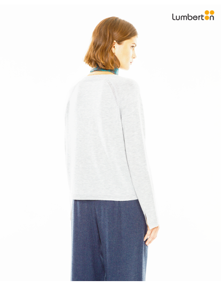 Jersey básico con lana cuello picoJE806