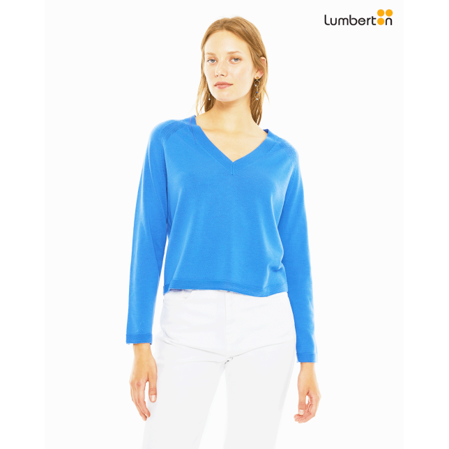 Jersey básico con lana cuello picoJE806