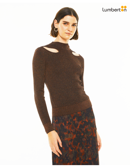 Jersey ajustado con brillo detalle cut outJEN27