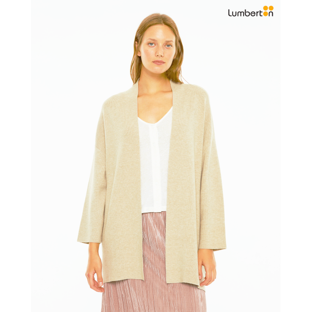 Cárdigan largo y abierto con manga...