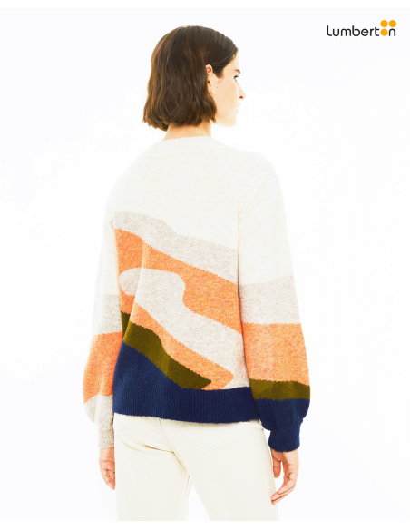 Jersey cuello redondo jacquard paisajeJEO33