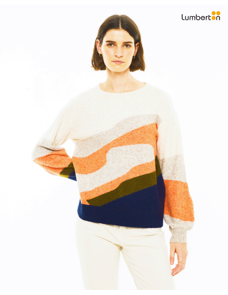 Jersey cuello redondo jacquard paisajeJEO33