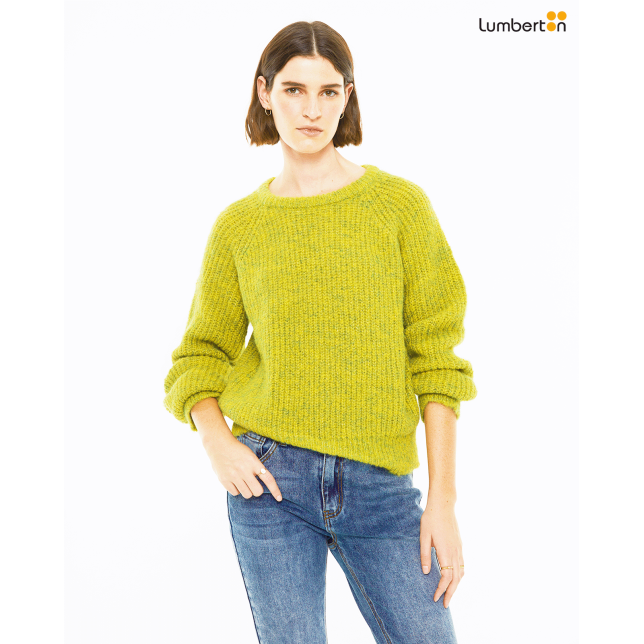 Jersey con detalle brillo en cuello y...