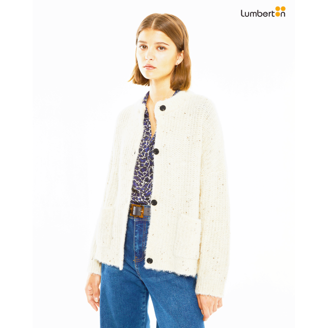 Cárdigan tipo tweed cuello redondoREO12