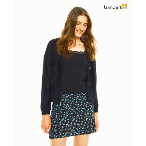 Cárdigan recto peludo...