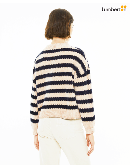 Jersey velour rayas cuello redondoJEO22