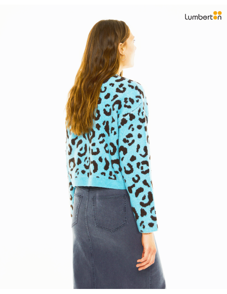 Cárdigan Jacquard Animal Print MulticolorRE907