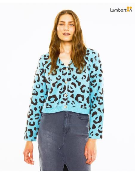 Cárdigan Jacquard Animal Print MulticolorRE907