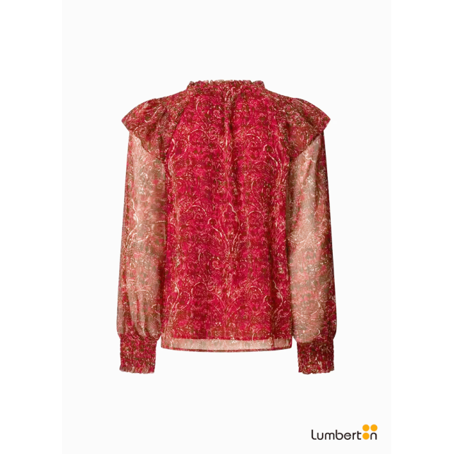 Camisa fluida u/L estampado rojoMAR