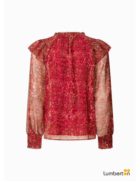 Camisa fluida u/L estampado rojoMAR