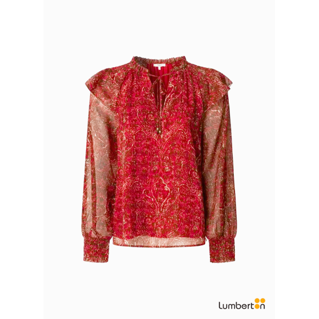 Camisa fluida u/L estampado rojoMAR