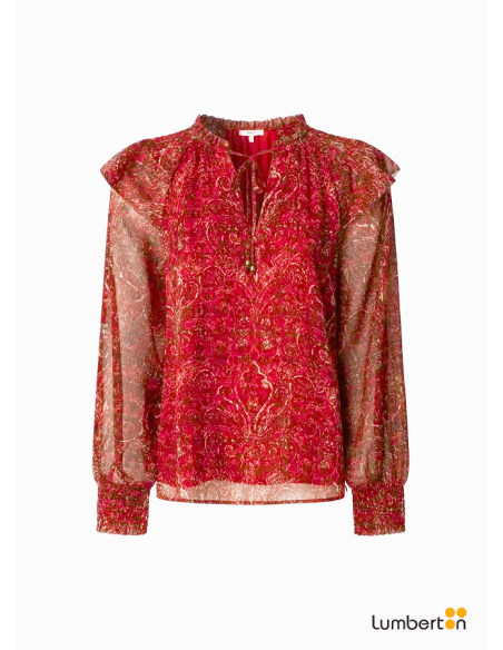 Camisa fluida u/L estampado rojoMAR